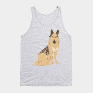 German Shepherd Drawing Tank Top